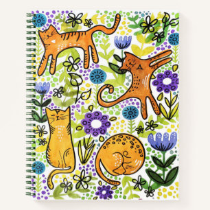 Garden Cats Sketchpad Notebook