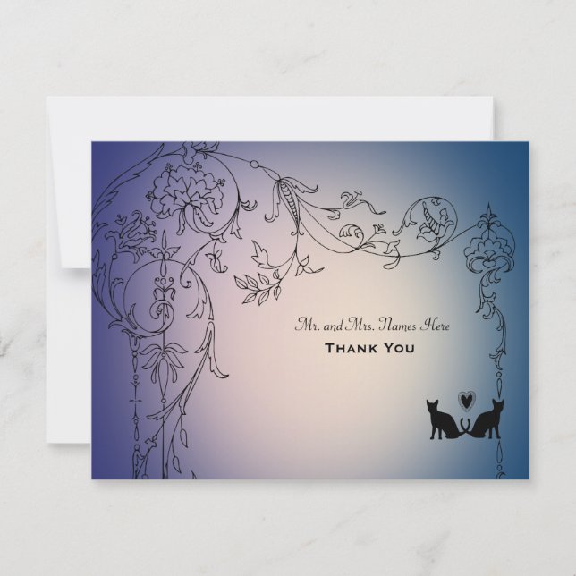 Garden Cats Thank You Personalised with envelopes (Front)