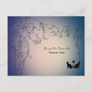 Garden Cats Thank You Personalised with envelopes Card