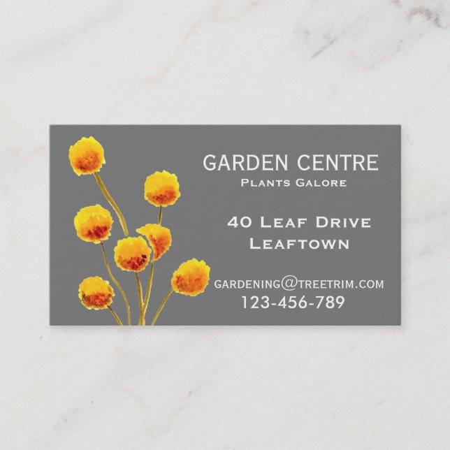 Garden centre Australian wildflowers Business Card (Front)