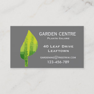 Garden centre green leaf eco nature business card