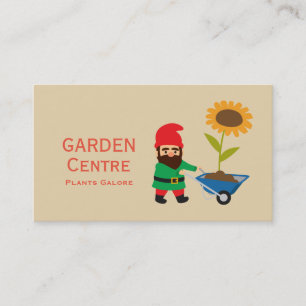 Garden centre modern plants garden gnome business card