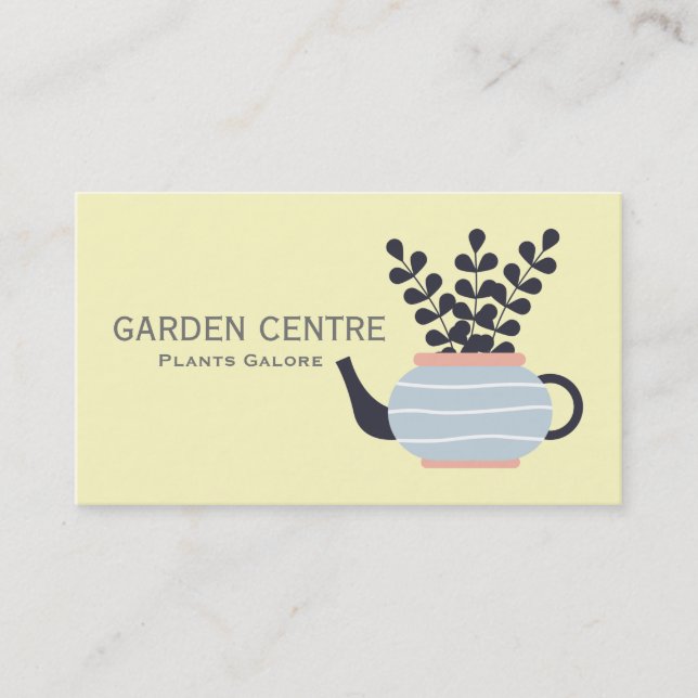 Garden centre modern plants pastel business card (Front)
