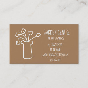 Garden centre modern simple white flower business card