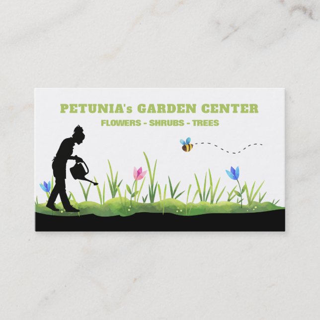 *~* Garden Centre Nursery Horticulturist Modern  Business Card (Front)