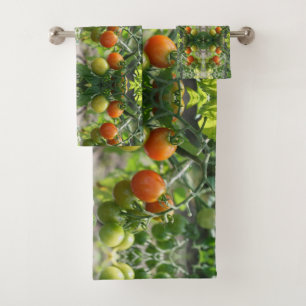 Garden Cherry Tomatoes Abstract Nature       Bath Towel Set