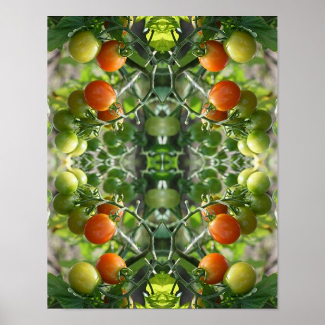 Garden Cherry Tomatoes Abstract Nature      Poster (Front)