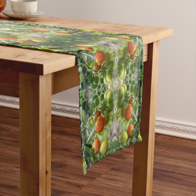 Garden Cherry Tomatoes Abstract Nature         Short Table Runner (In Situ)