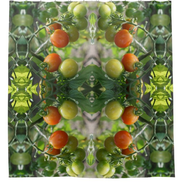 Garden Cherry Tomatoes Abstract Nature    Shower Curtain (Front)