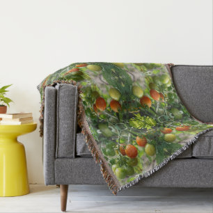 Garden Cherry Tomatoes Abstract Nature        Throw Blanket