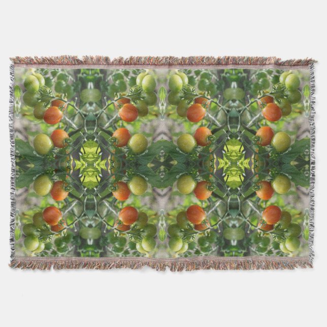 Garden Cherry Tomatoes Abstract Nature        Throw Blanket (Front)