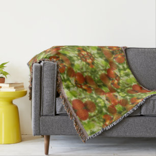 Garden Cherry Tomatoes Abstract   Throw Blanket