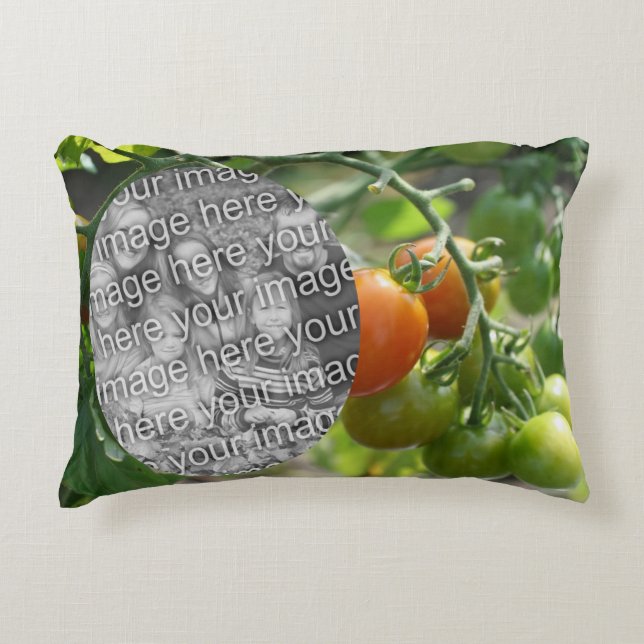 Garden Cherry Tomatoes Add Your Photo Decorative Cushion (Front)