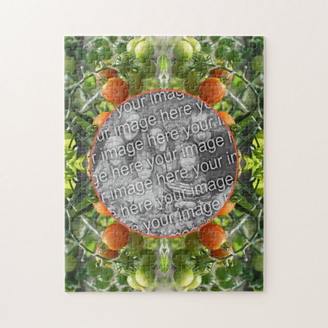 Garden Cherry Tomatoes Frame Add Your Own Photo   Jigsaw Puzzle (Vertical)