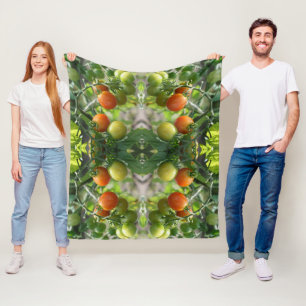 Garden Cherry Tomatoes Nature Art Pattern    Fleece Blanket