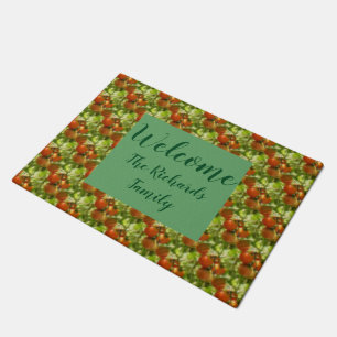 Garden Cherry Tomatoes Nature Pattern Personalised Doormat