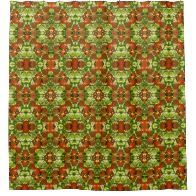 Garden Cherry Tomatoes Nature Pattern Shower Curtain (Front)