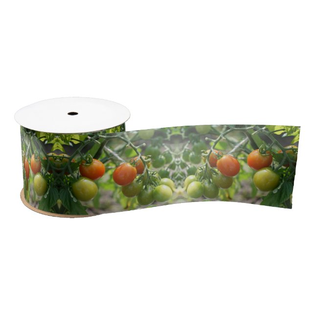 Garden Cherry Tomatoes Nature Satin Ribbon (Spool)