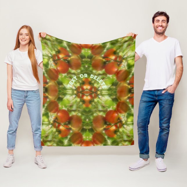 Garden Cherry Tomatoes Pattern Personalised     Fleece Blanket (In Situ)