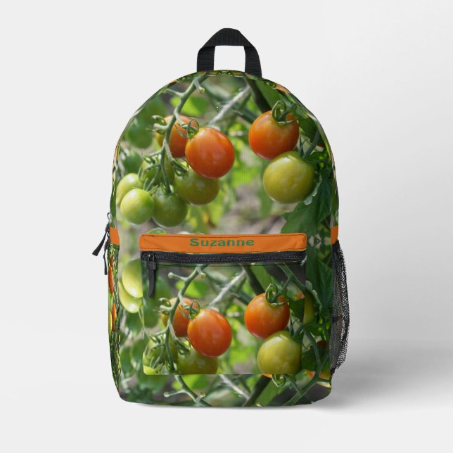 Garden Cherry Tomatoes Personalised Printed Backpack (Front)