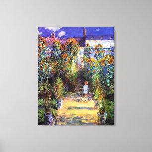 Garden Claude Monet Summer Sunflower Flowers Canvas Print