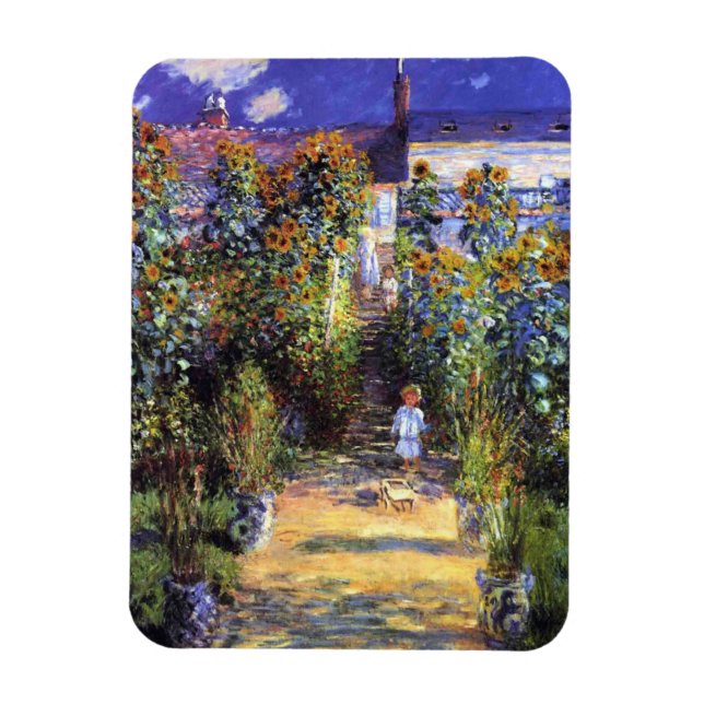  Garden Claude Monet Summer Sunflower Flowers  Magnet (Vertical)