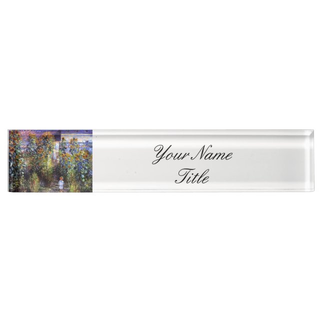  Garden Claude Monet Summer Sunflower Flowers  Nameplate (Front)