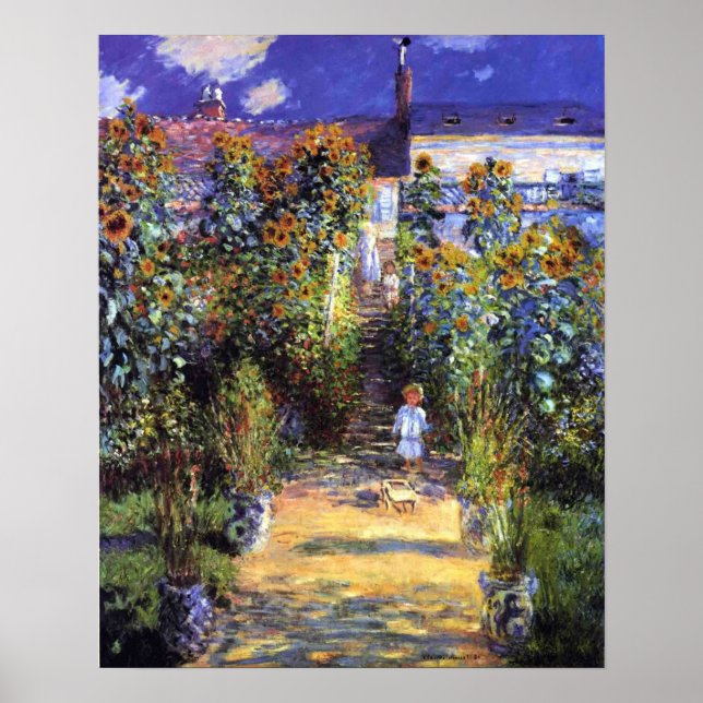  Garden Claude Monet Summer Sunflower Flowers  Poster (Front)