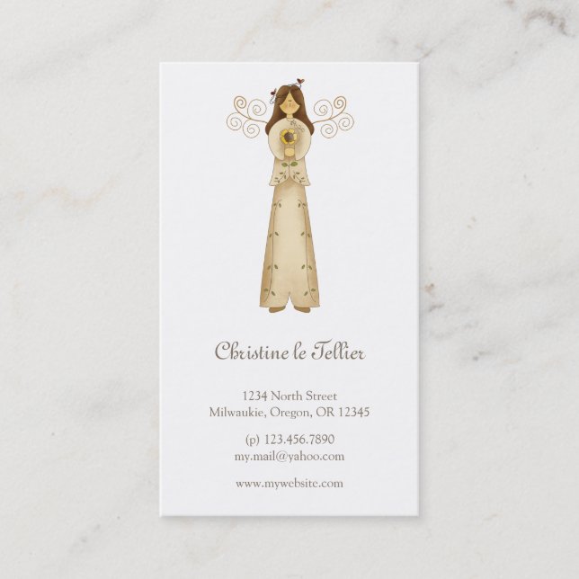Garden Collection · Angel with Flower Business Card (Front)