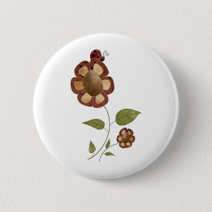 Garden Collection · Flower with Ladybug 6 Cm Round Badge