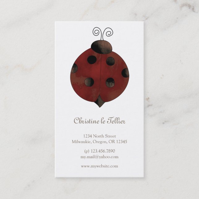 Garden Collection · Ladybug Business Card (Front)