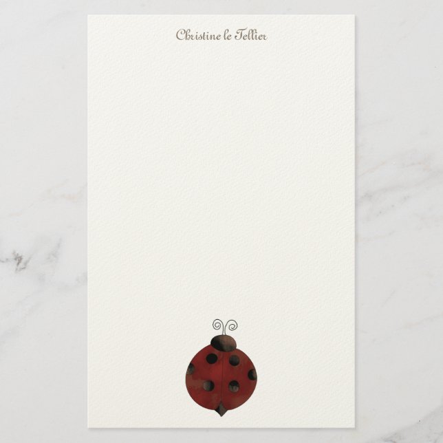 Garden Collection · Ladybug Stationery (Front)