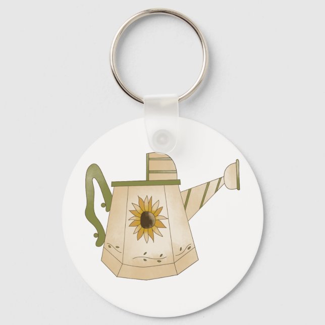 Garden Collection · Watering Can Sunflower Key Ring (Front)