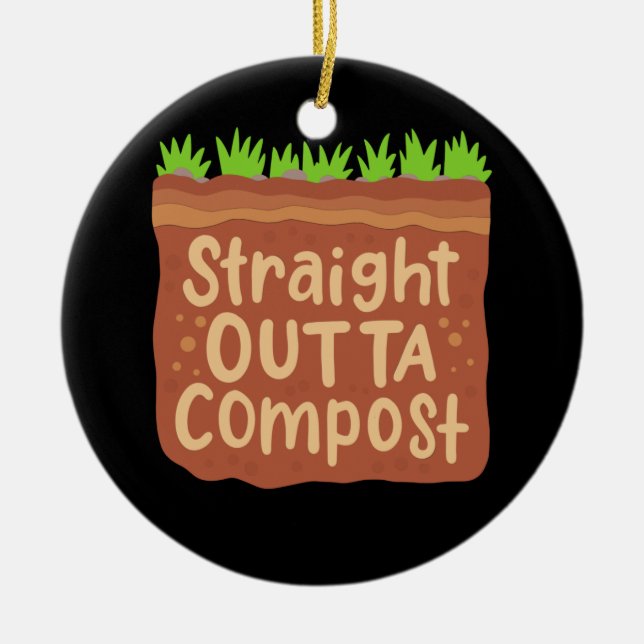 Garden Compost Gift Ceramic Tree Decoration (Front)