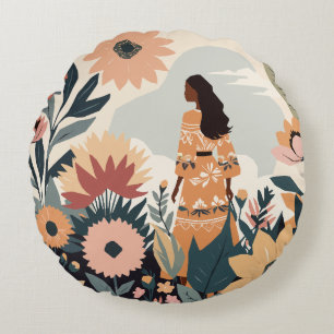 Garden Contemplation Round Cushion