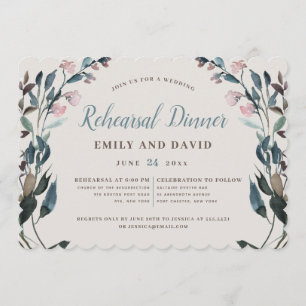 Garden Crest Egghshell Floral Wedding Invitation