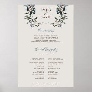 Garden Crest   Eggshell   Ceremony Program Sign