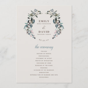 Garden Crest   Eggshell   Floral Wedding Ceremony Programme