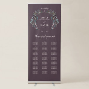 Garden Crest Floral Alphabetical Seating Chart Retractable Banner