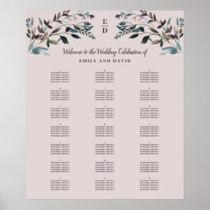 Garden Crest   Mauve  Alphabetical Seating Chart