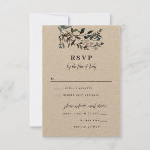 Garden Crest   Mauve   Floral Menu Options Wedding