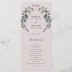 Garden Crest Mauve Purple Floral Wedding Ceremony Programme