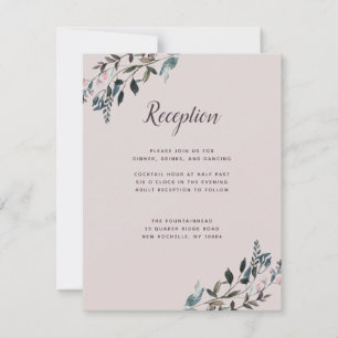 Garden Crest Mauve Purple Wedding Reception Info RSVP Card