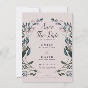 Garden Crest   Mauve Purple Wedding Save The Date
