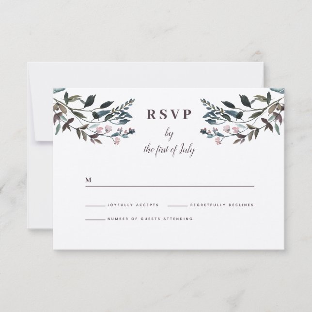 Garden Crest Rustic Kraft Floral Response Wedding (Front)