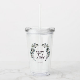 Garden Crest Wedding Bride Tribe Purple Acrylic Tumbler