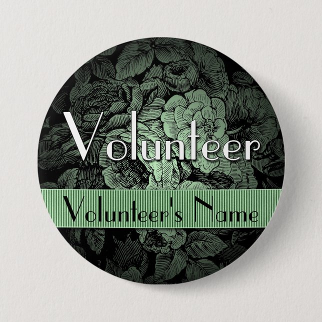 Garden Custom Button: Volunteer 7.5 Cm Round Badge (Front)