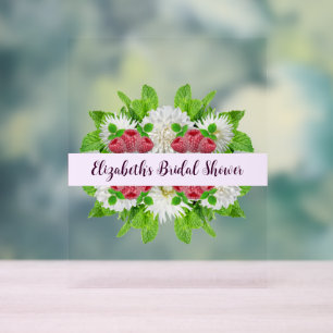 Garden Dahlia Bridal Shower Acrylic Sign