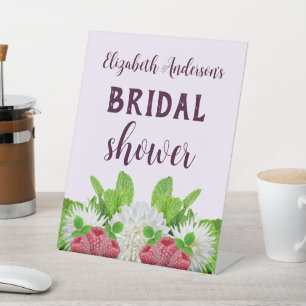 Garden Dahlia Bridal Shower Pedestal Sign