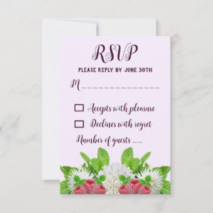 Garden Dahlia Bridal Shower RSVP Card